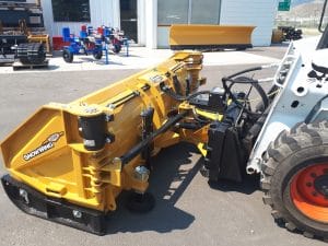 HLA snow wing 8-13 ft mounted on bobcat skid steer