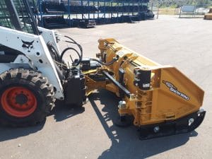 HLA snow wing 8-13 ft mounted on bobcat skid steer