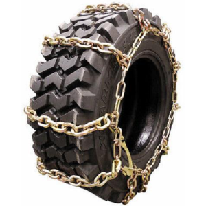 square link tire chain on a skid steer tire