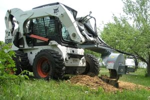 Stump Grinder mounted on a skid steer