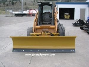 HLA 2000 series snow blade mounted on Case Skid Steer