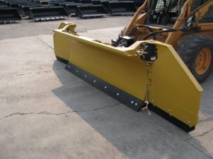 HLA Snow Wing mounted on Case skid steer