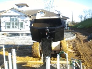 Concrete Dispensing Bucket 1/2 yard placing concrete