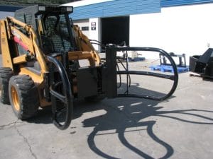 HLA bale grapple mounted on skid steer