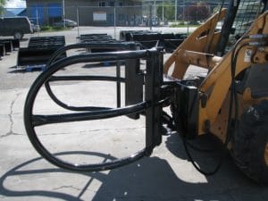 HLA bale grapple mounted on skid steer