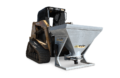 HLA Scatter Shot sand spreader mounted on tracked skid steer