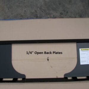 Open back mounting plate for mini bobcat