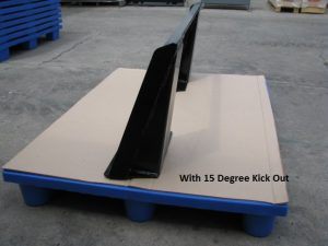 Skid steer mounting plate with 15 degree kick out