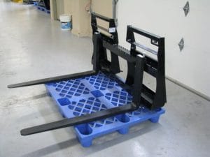 HLA light duty pallet forks on a pallet