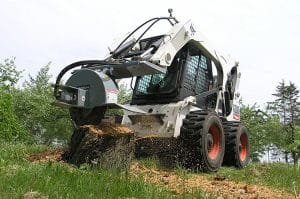 Stump Grinder mounted on a skid steer