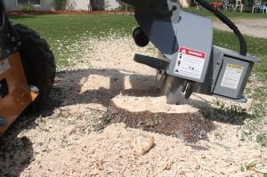 Stump Grinder mounted on a skid steer