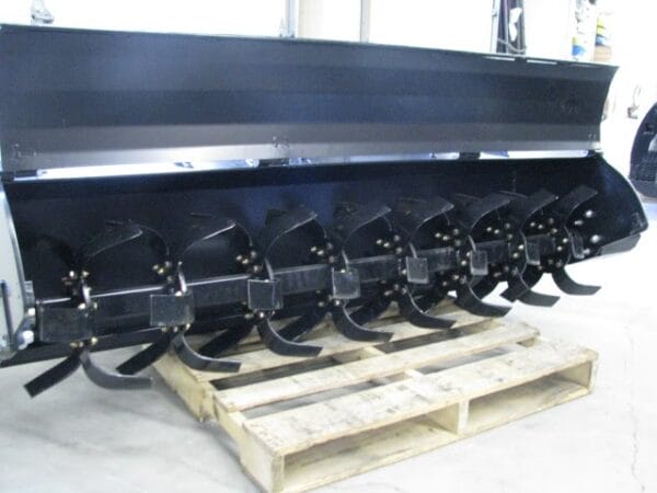 Skid steer rototiller Skid steer rototiller on pallet