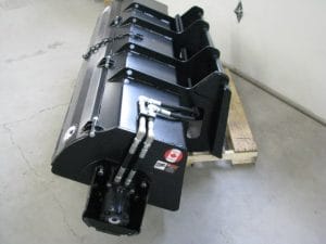 Skid steer rototiller on pallet