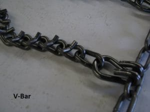 skid steer tire chains v-bar style