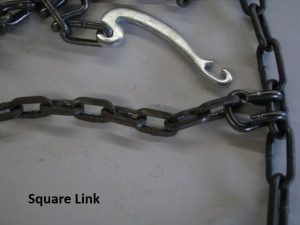 skid steer tire chains square link style