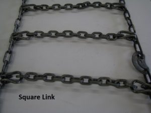 skid steer tire chains square link style