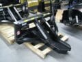 Skid steer tree puller in closed position