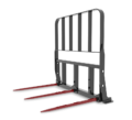 three prong bale spear with bolt on guard for skid steer