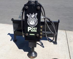 Skid steer mounted post pounder