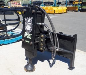 Skid steer mounted post pounder