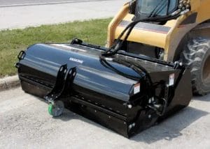 Erskine 60" pick up broom mounted on skid steer