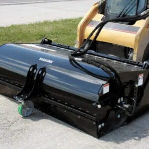 Erskine 60" pick up broom mounted on skid steer