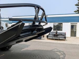 Skid Steer Brush Cutter High Flow Hydraulics showing underside