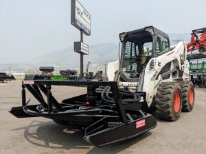 Skid Steer Brush Cutter High Flow Hydraulics mounted on Bobcat
