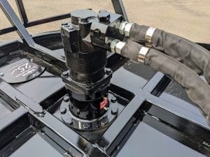 Skid Steer Brush Cutter High Flow Hydraulics showing motor