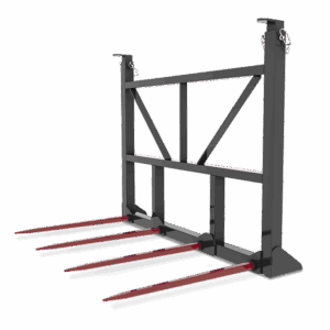4 Prong Bale Spear 66" With adjustable  Guard, 49" tines ALO QTACH