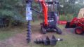 mini excavator with auger drive
